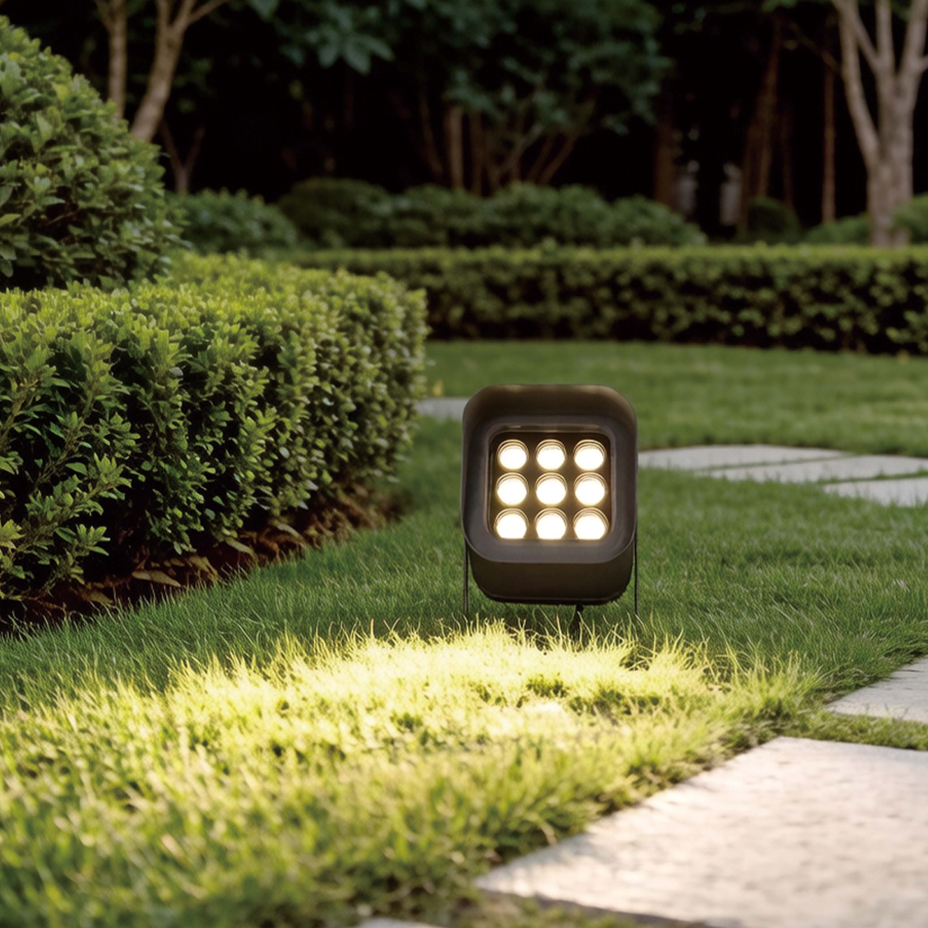 18W Architectural LED Spot Flood Light with Visor, Dark Grey, 3000K IP65