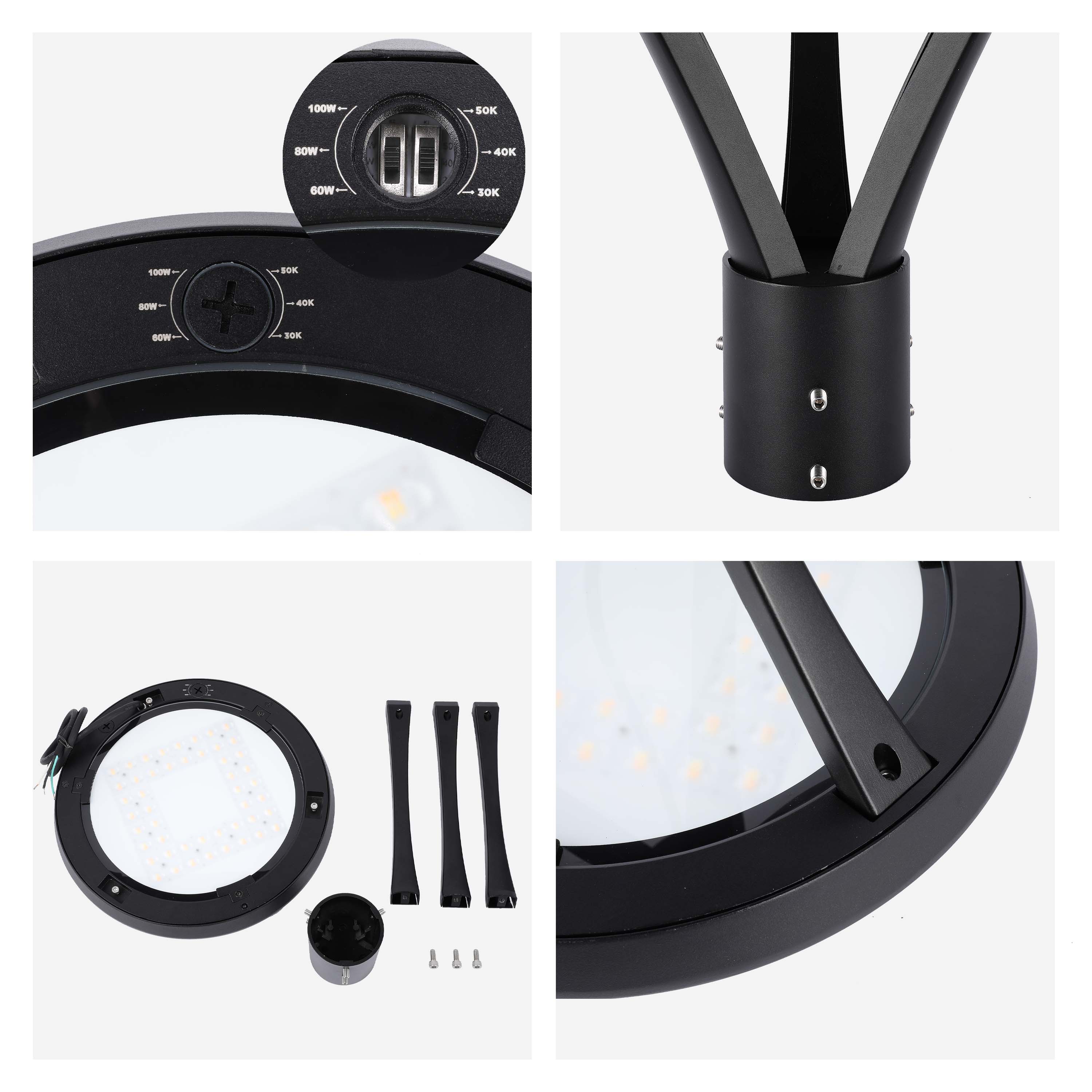 Commercial LED Outdoor Area Light, Selectable 60W-100W & 3CCT, IP65