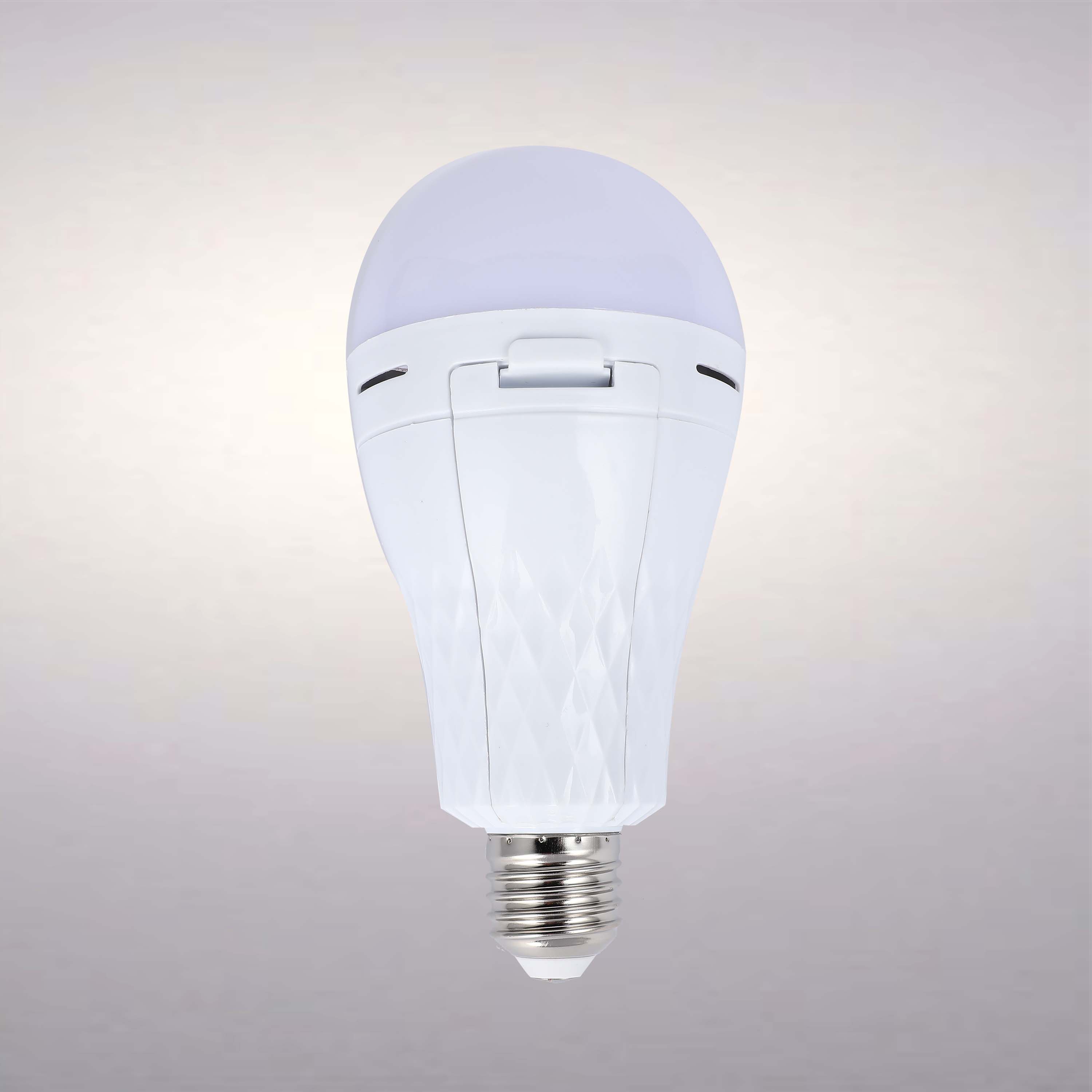20W Rechargeable Emergency LED Bulb, E27 Battery Backup Light (6000K)
