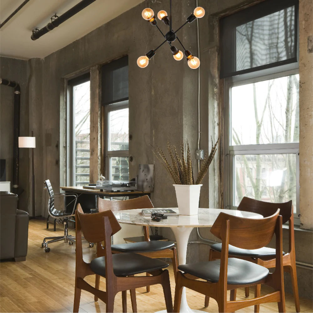 Living room kitchen bedroom use of Black Rod Ceiling Light with Adjustable Geometry | TEKLED 159-179731
