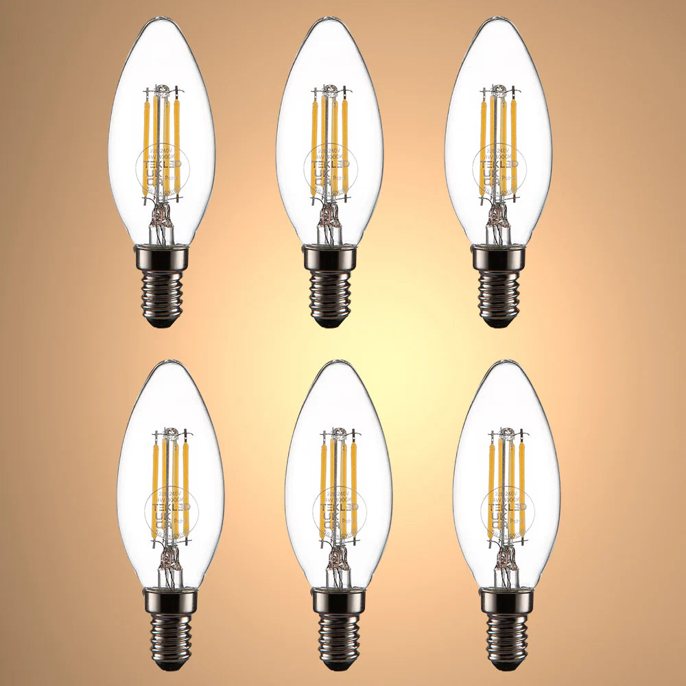 LED Filament C35 Candle Bulb E14 Small Edison Screw 4W 24