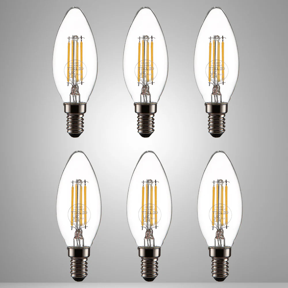 LED Filament C35 Candle Bulb E14 Small Edison Screw 4W 25