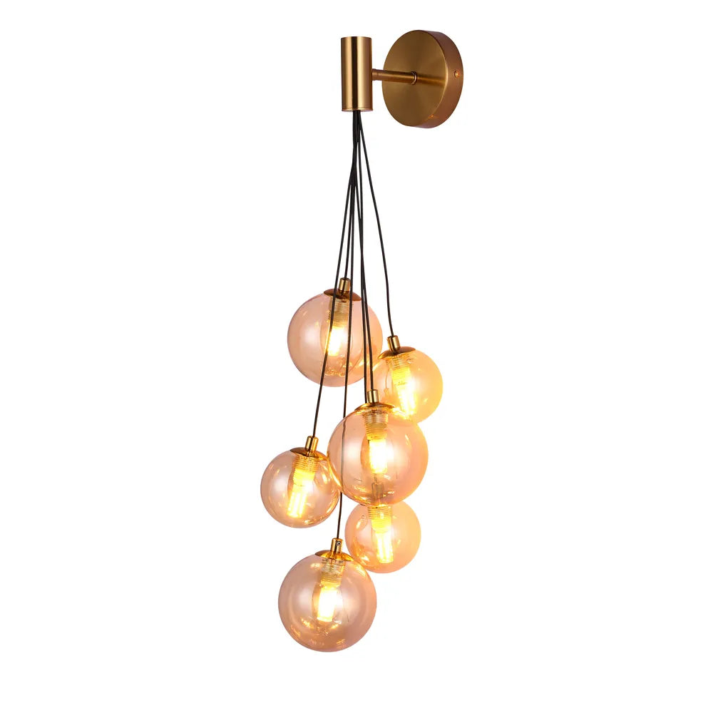 Glass Wall Light TEKLED Celestial Cascade Wall Light-Amber-151-20056