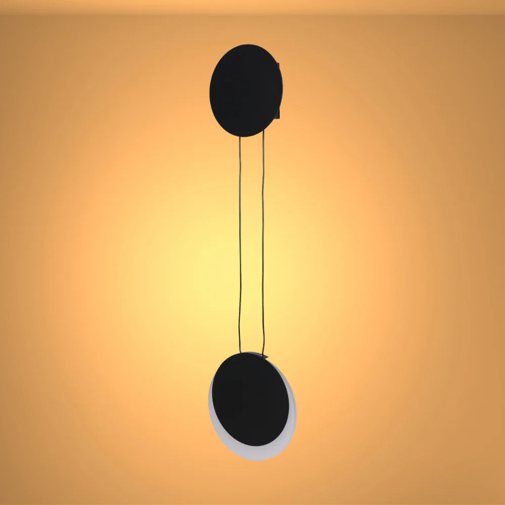 Crescent Sunset Lunar Eclipse Modern Nordic LED Wall Light Black 3000K 8W 1
