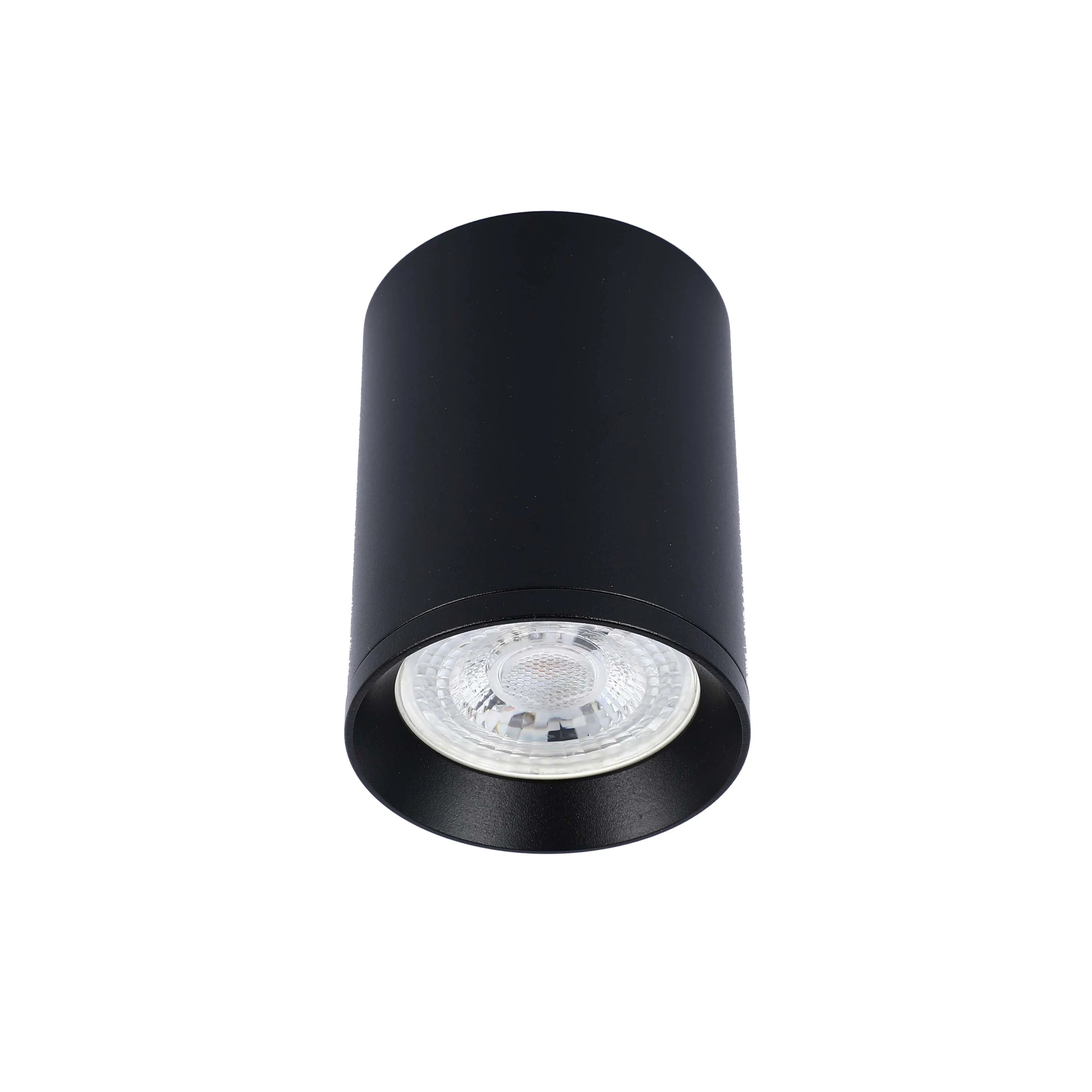 A sleek, black, surface-mounted LED spotlight. A contemporary lighting solution for modern interiors.