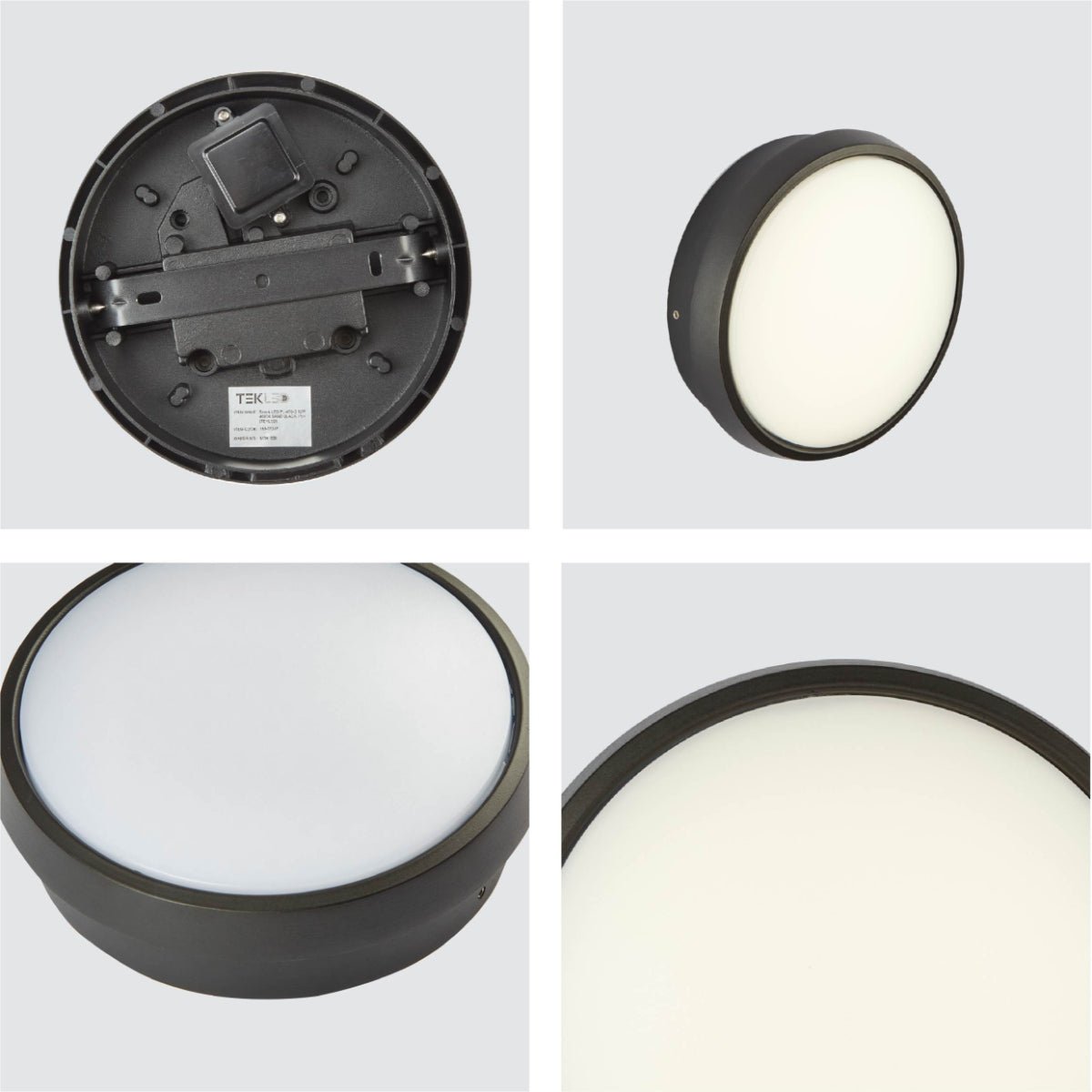 Detailed shots of Black Ring Moonlight Outdoor Modern LED Wall Light | TEKLED 183-03318