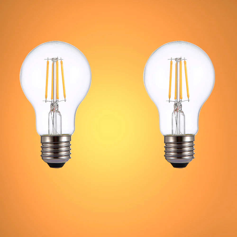 LED Dimmable Filament A60 GLS Bulb E27 Edison Screw 6.5W Warm White 2700K 8