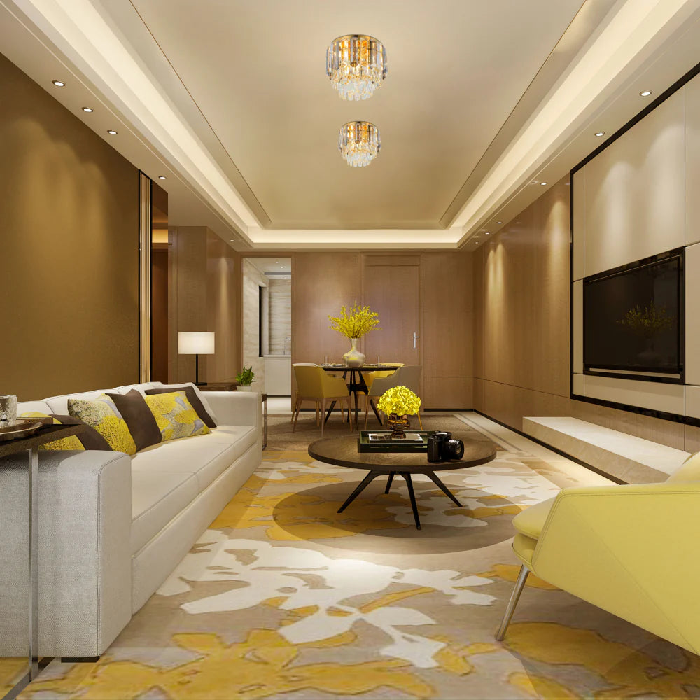 Flush Crystal Ceiling Chandelier Light 3