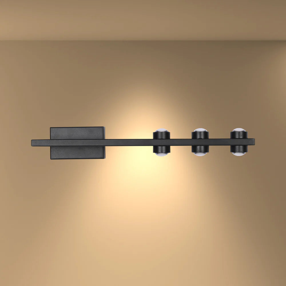 Freja Nordic Mirror LED Wall Light Black 4000K 2