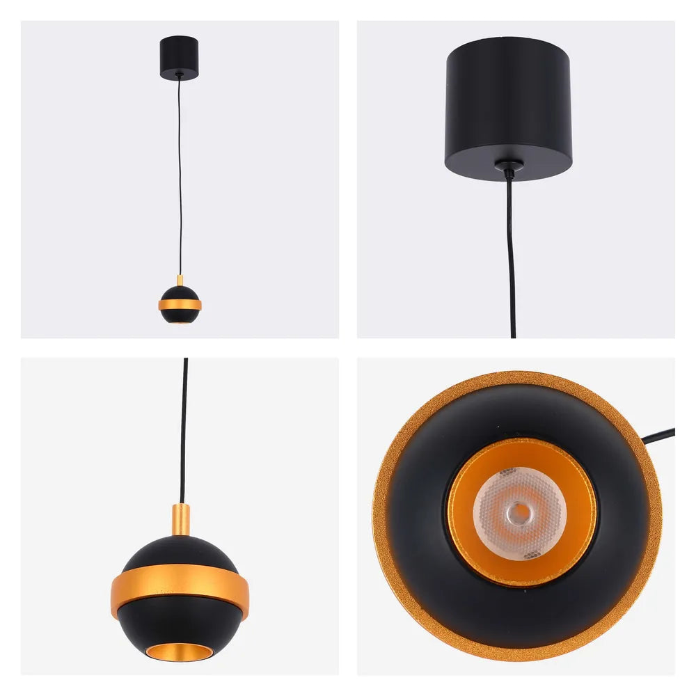 Details of the Helios LED Pendant Downlight with Gold Accent 3W Warm White-150-19068