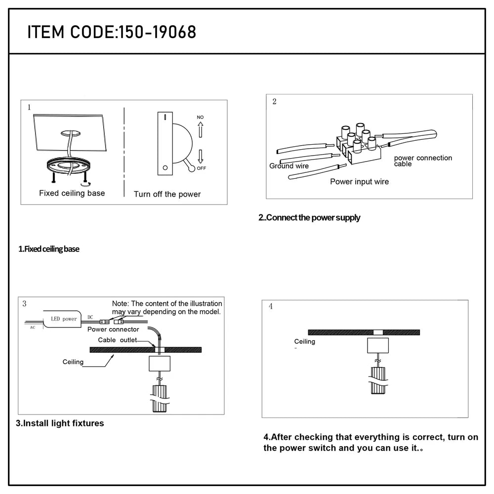 User manual for Helios LED Pendant Downlight with Gold Accent 3W Warm White-150-19068