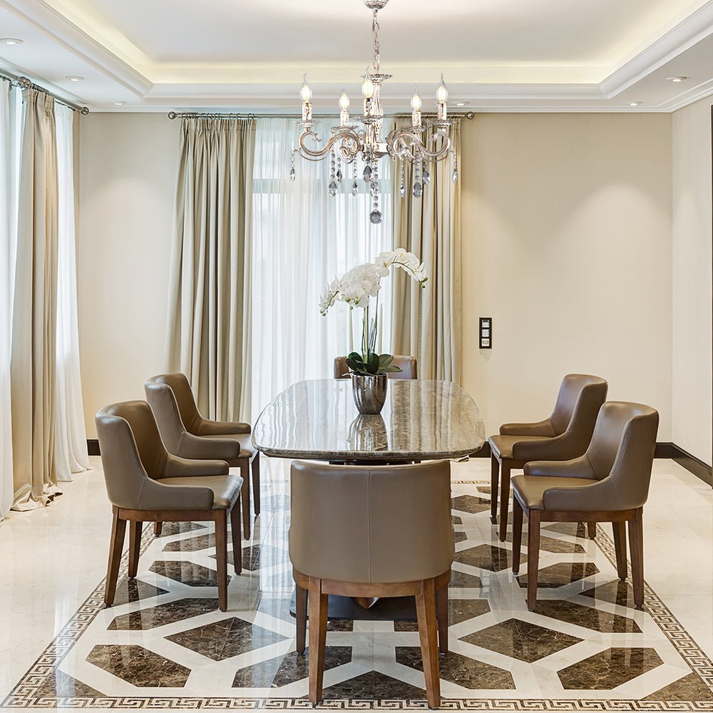 More interior usage of Candle Waterfall Traditional Retro Vintage 5 Arm Chandelier Ceiling Light Crystal Gold Aged Cream 5xE14 | TEKLED 159-17824