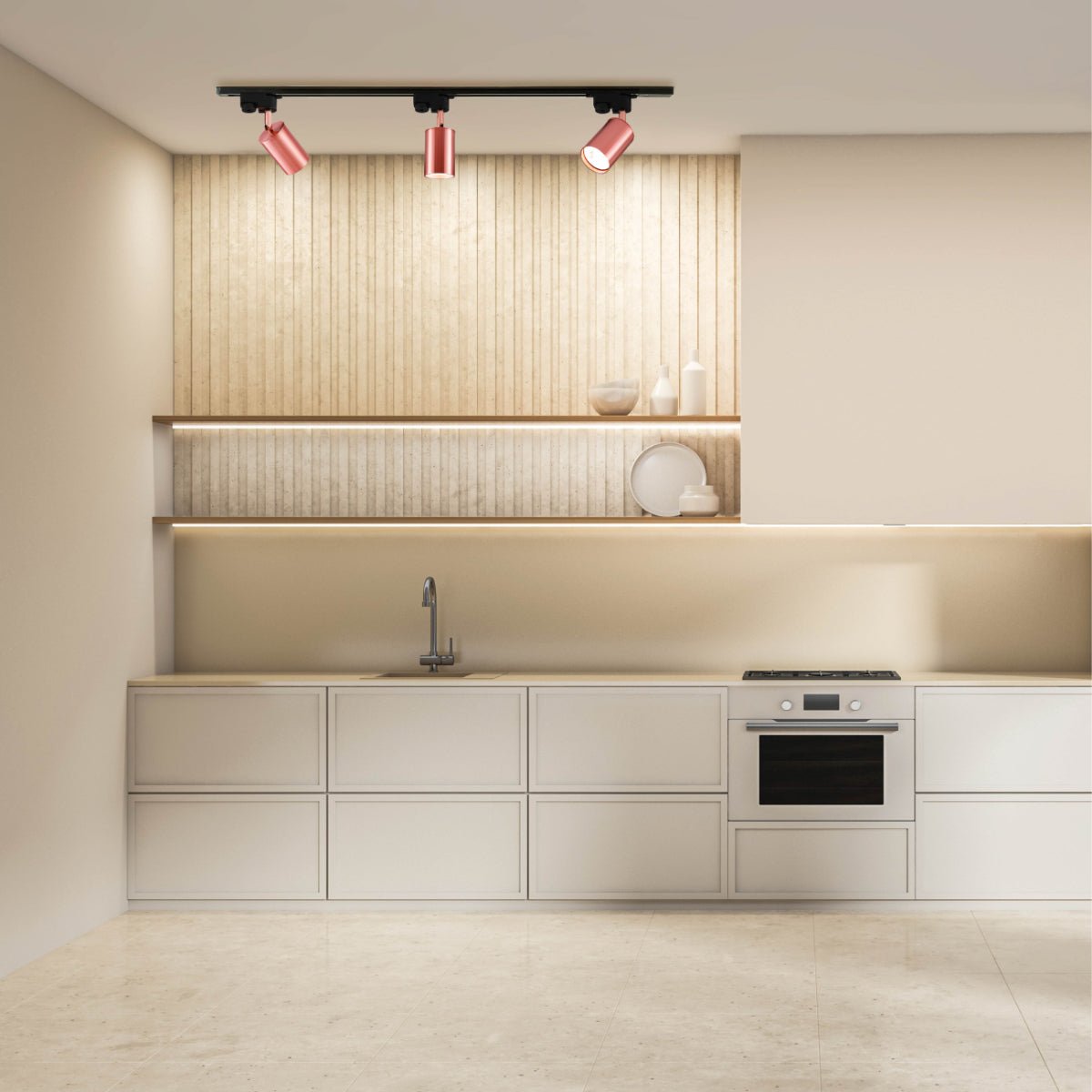 More interior usage of Tracklight Single Line Spotlight For GU10 Copper S | TEKLED 174-03981