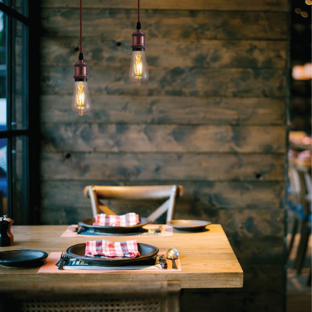 More interior usage of Vintage Industrial Retro Basic Pendant Ceiling Light E27 Antique Red Bronze Gold Nickel   | TEKLED 150-19008