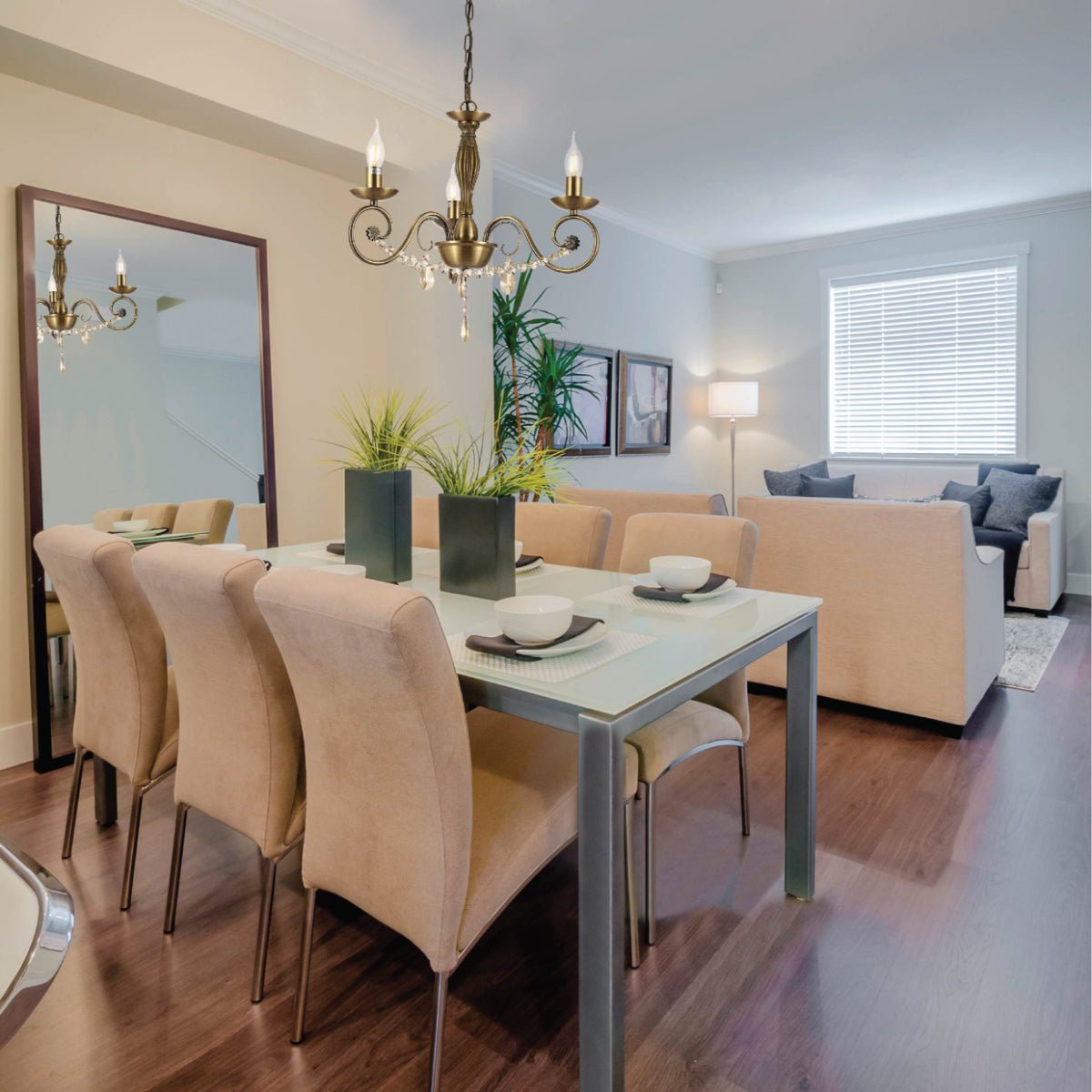 Indoor usage of Antique Brass Finishing Metal Body French Candle Vintage Crystal Ceiling Light with E14 | TEKLED 152-179534