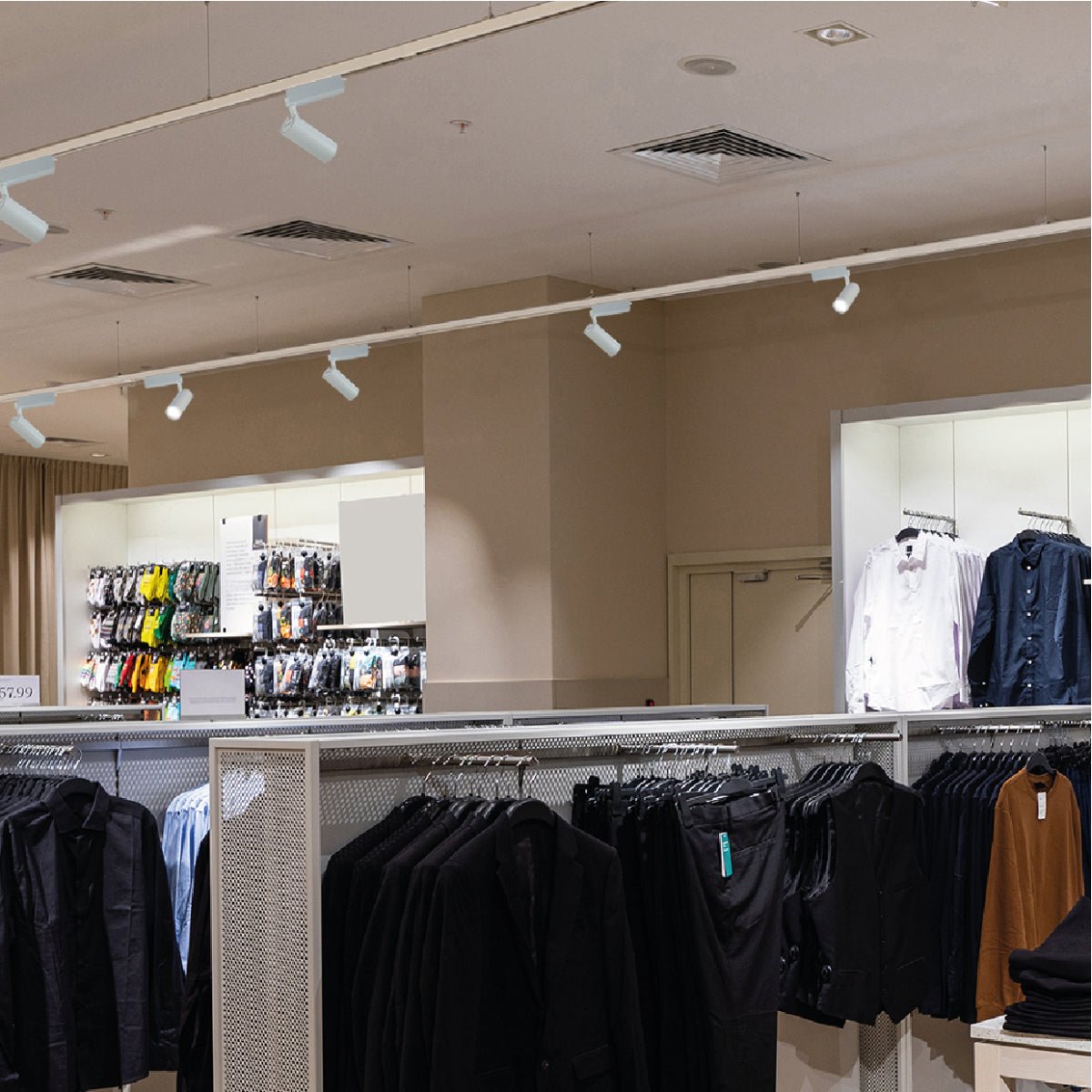 Interior application of Tracklight 5-wire 3-Line 20W Cool White 4000K White Body | TEKLED 174-039901