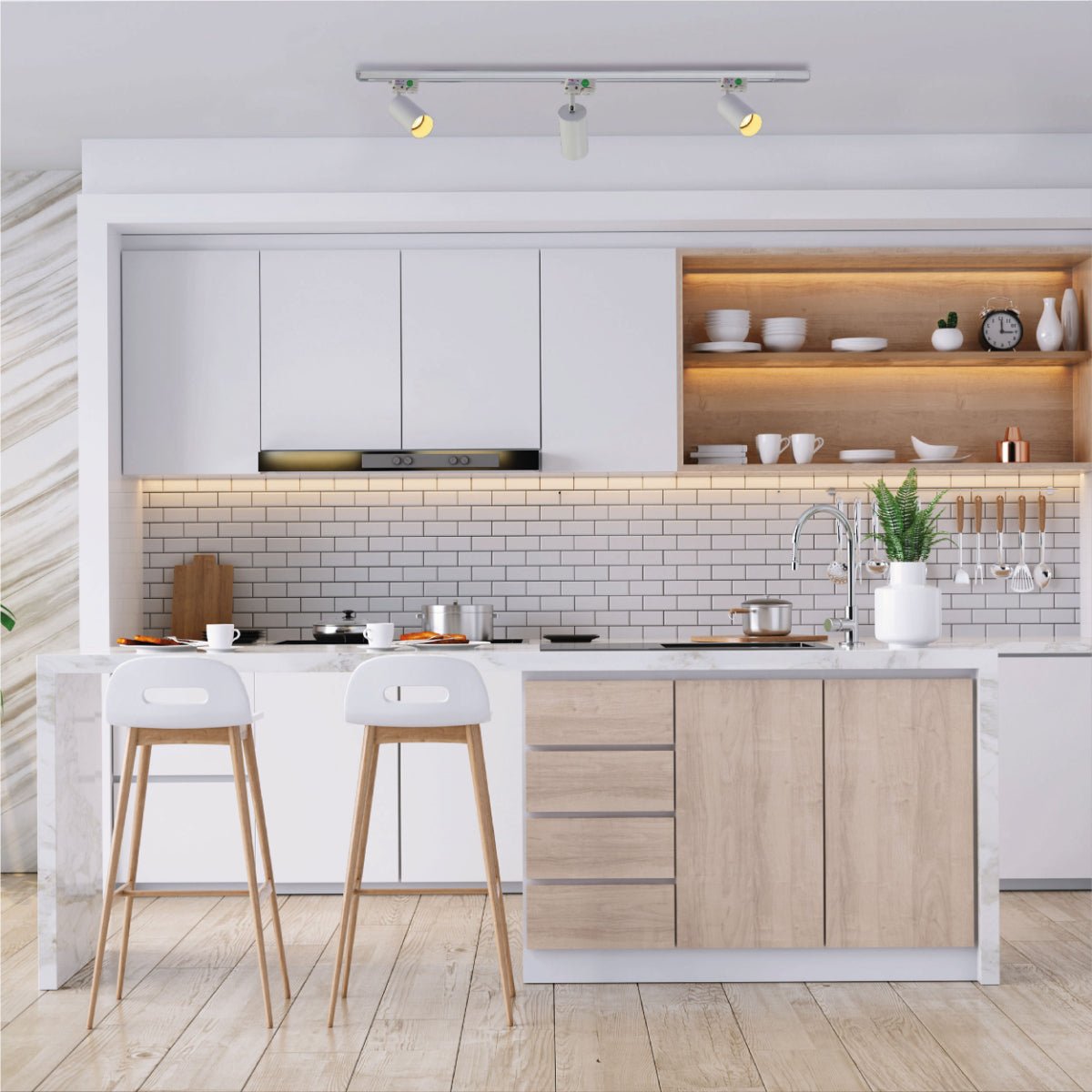 Interior application of Tracklight Single Line Spotlight For GU10 White S | TEKLED 174-03983