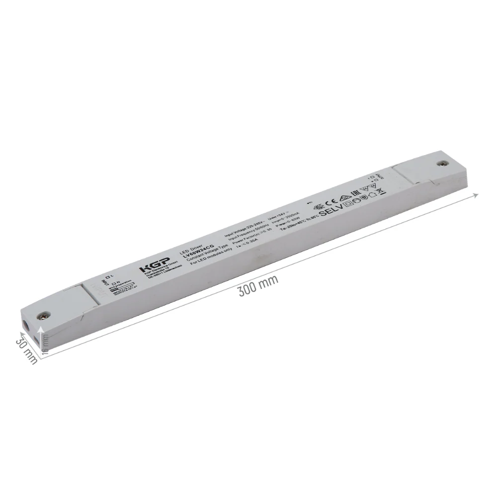 TEKLED KGP Constant Voltage LED Driver 24V 60W 2.5A for LED Strips-Modules