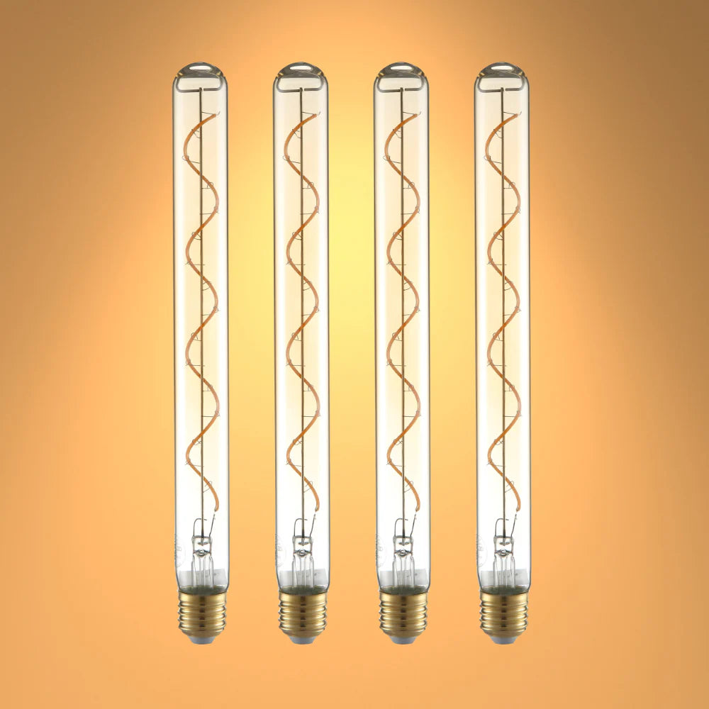 LED Dimmable Filament T45 T30 Tubular Bulb E27 Edison Screw 4W Pack of 4 Warm White 22