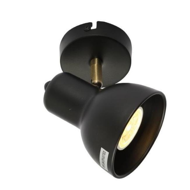 Main image of 1 Way Hektor Spotlight with GU10 Fitting Antique Brass Black | TEKLED 172-03126