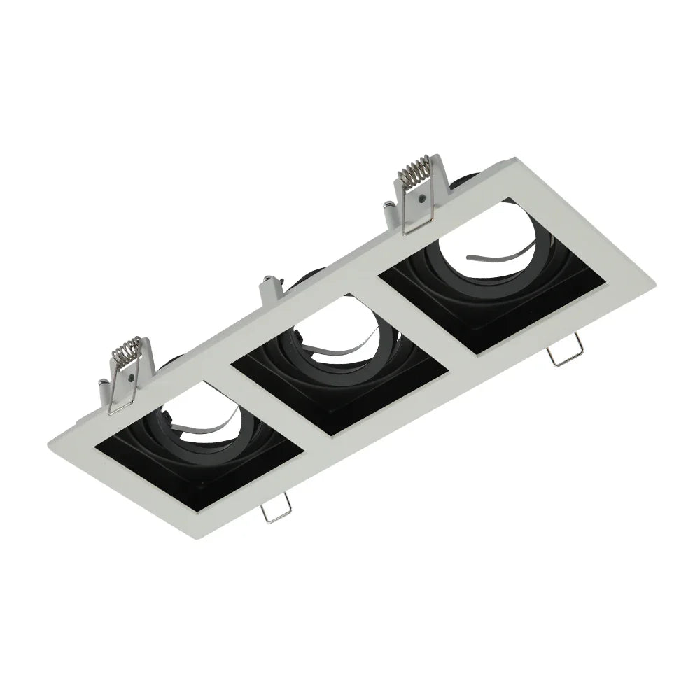 Main image of Grille Rectangle Recessed Tilt Downlight GU10 3 head