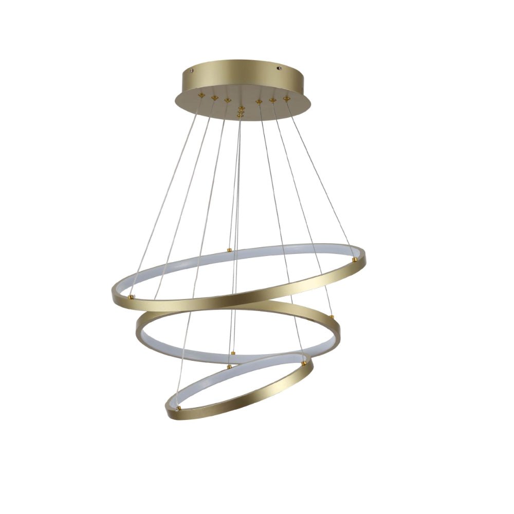 Main image of LED Triple Circle Gold Finishing 90W 4000K Natural Cool White Modern Contemporary Nordic Scandinavian Pendant Ceiling Light D500 | TEKLED 158-19826