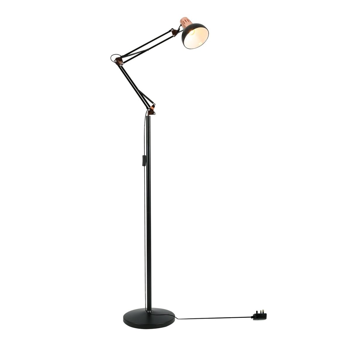 Main image of Swing Arm Architect Model Floor Lamp E27 Black and Copper |  130-03349