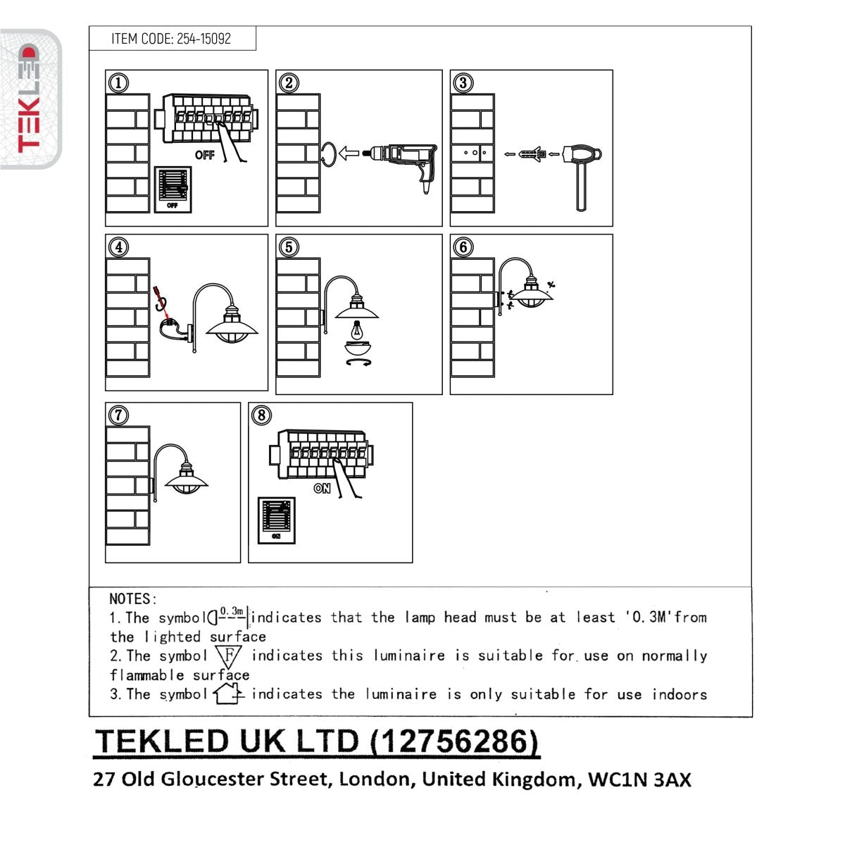 User manual for Sunflower Pendant Ceiling Lamp Matt Black Clear Glass E27