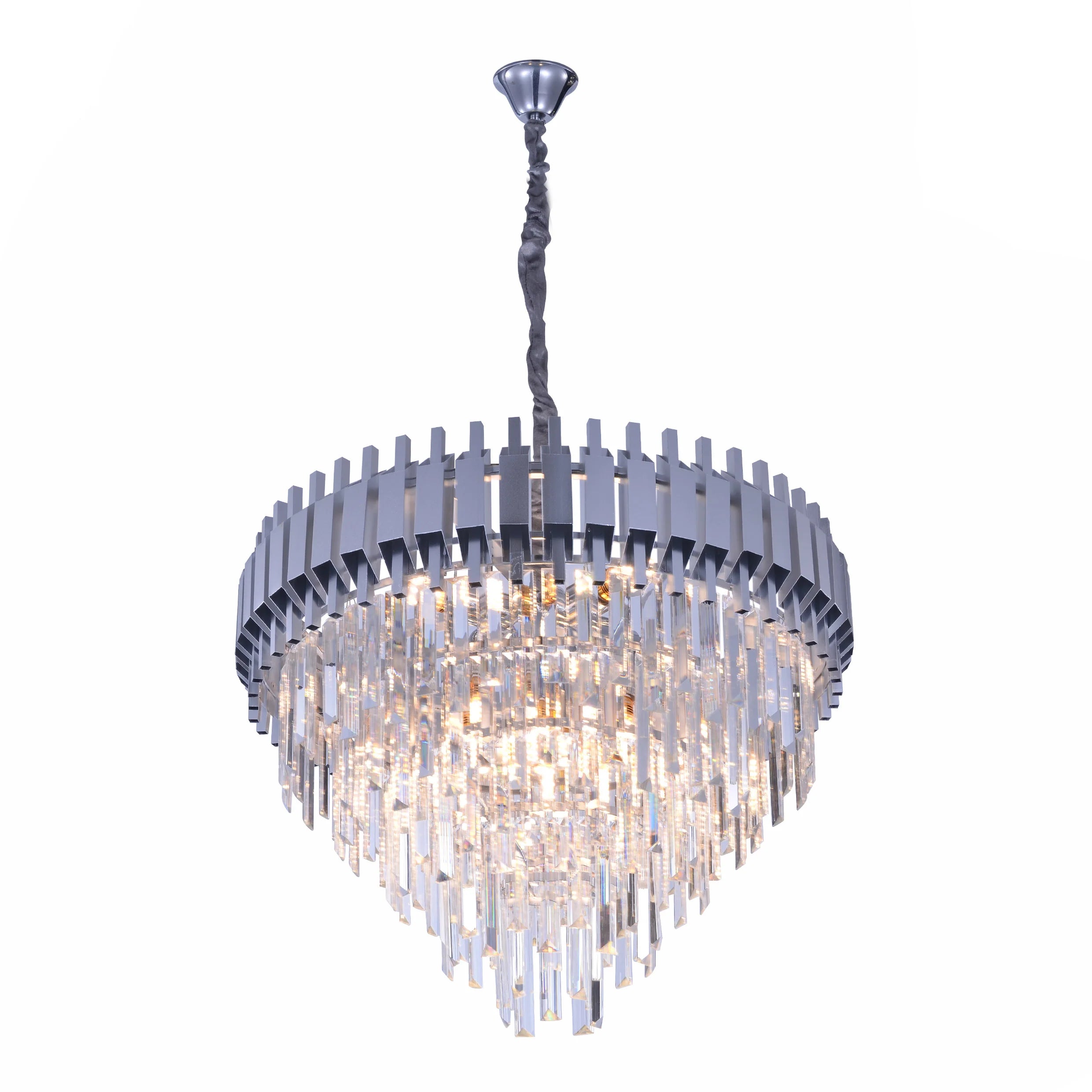 Main image of Metropolitan Square Beam Design Tiered Crystal Modern Chandelier Ceiling Light | TEKLED 159-18038