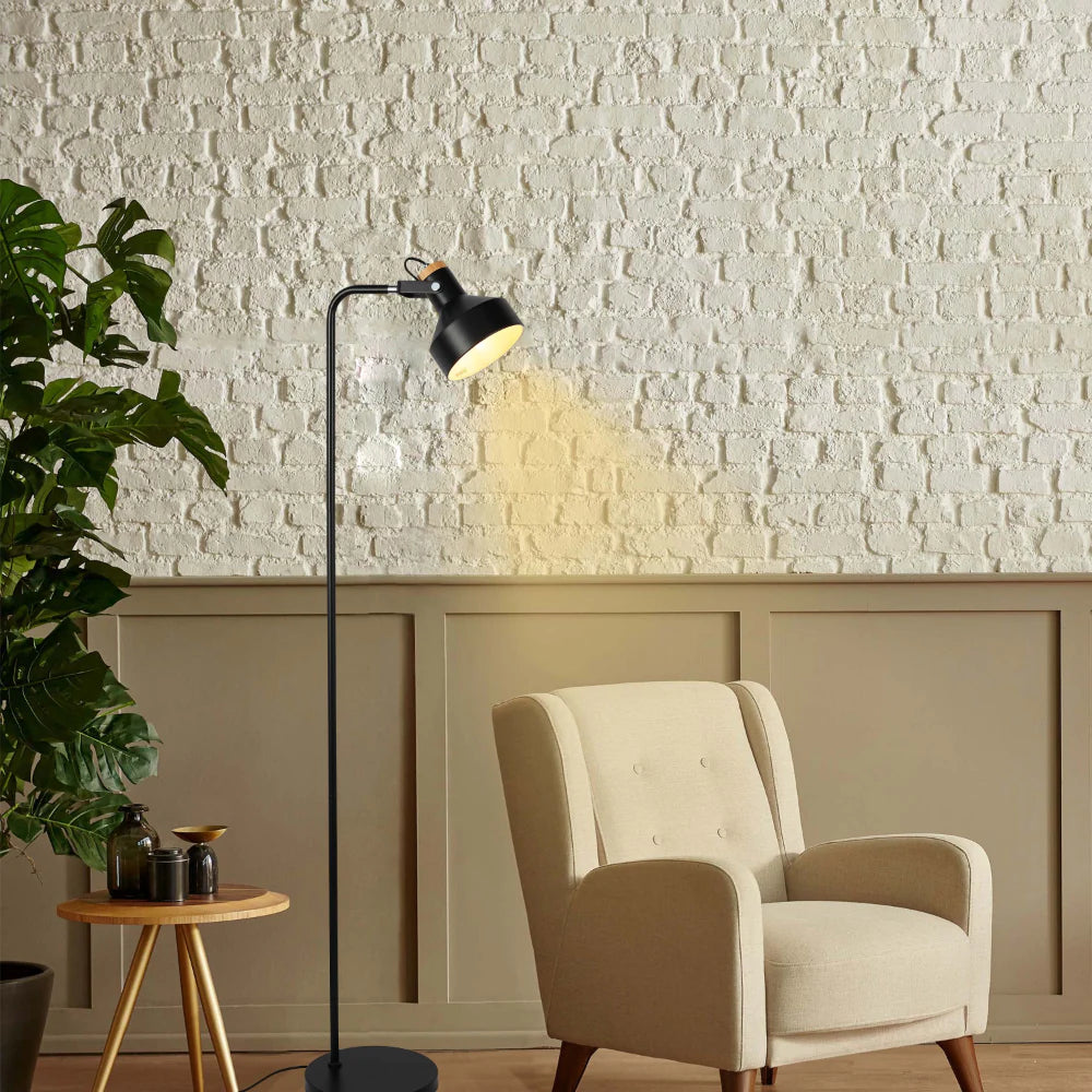 Minimalist Adjustable Floor Lamp with Wooden Accent 7