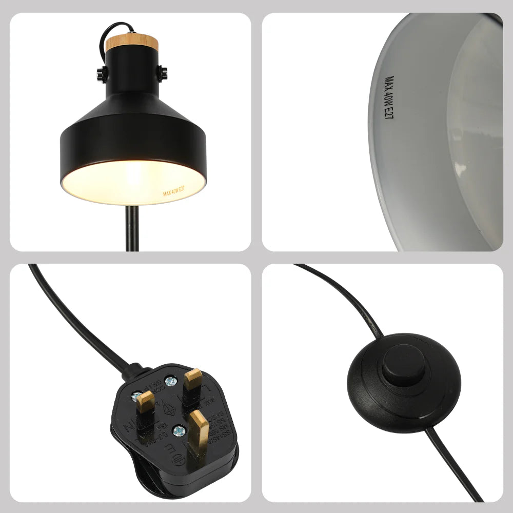 Minimalist Adjustable Floor Lamp with Wooden Accent 16