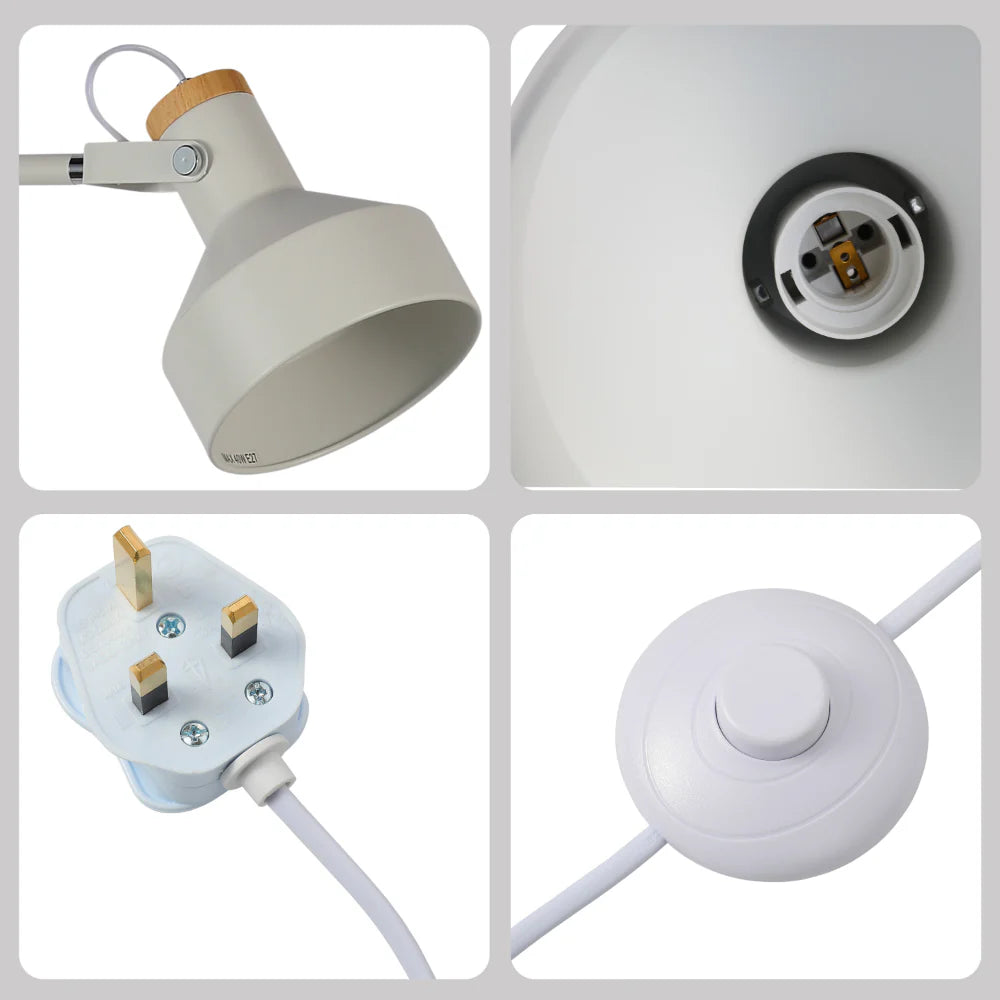 Minimalist Adjustable Floor Lamp with Wooden Accent 17