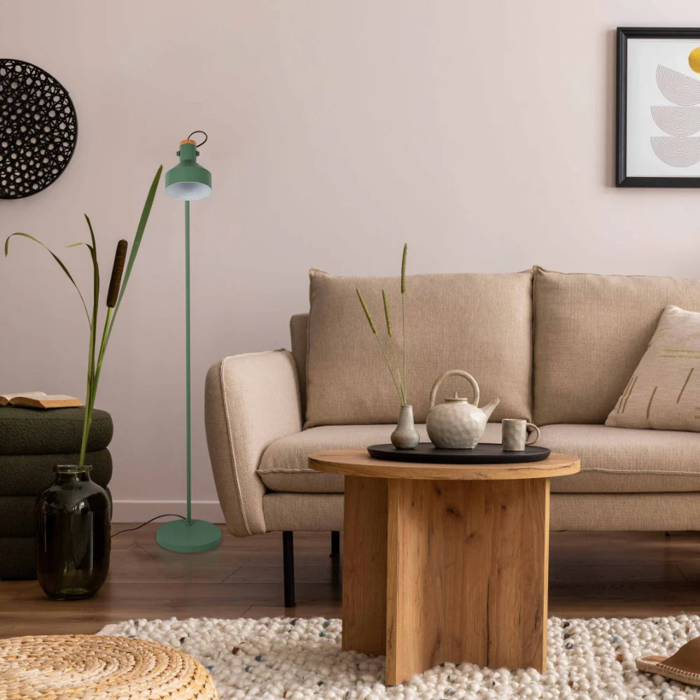 Minimalist Adjustable Floor Lamp with Wooden Accent 12