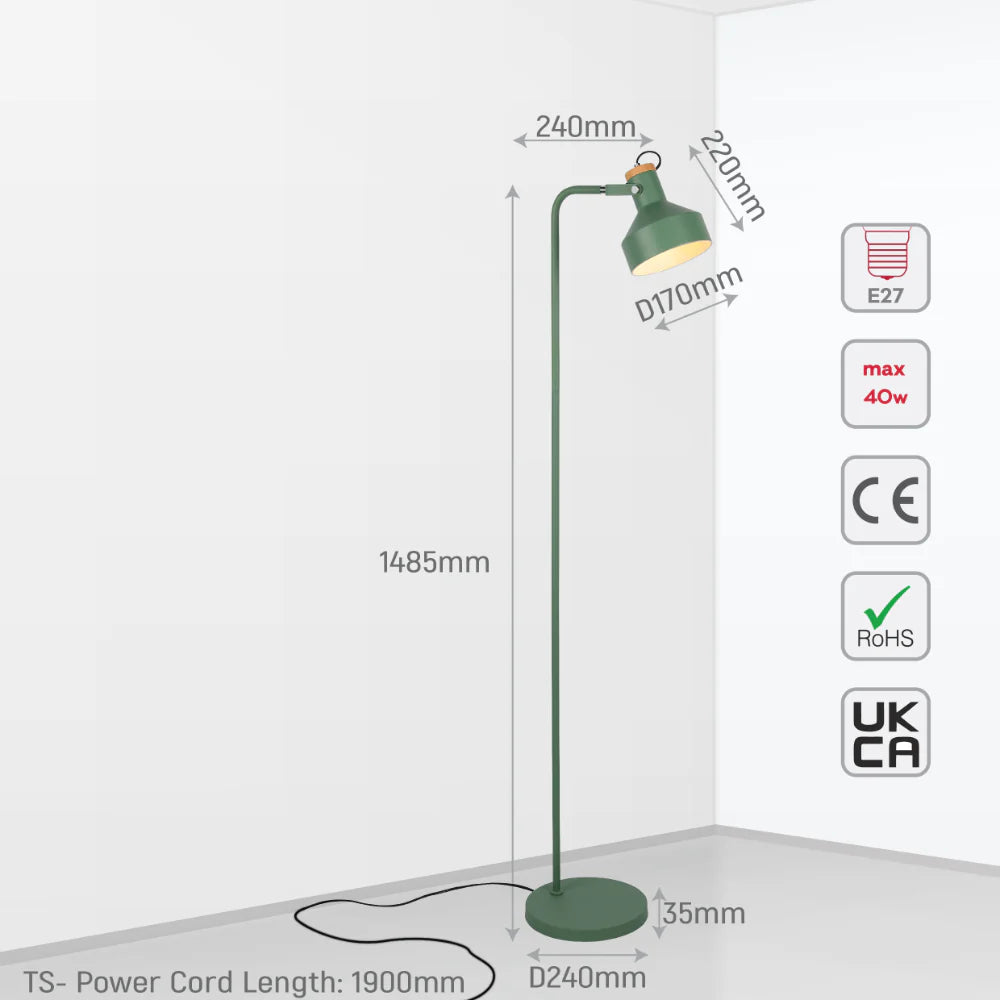 Minimalist Adjustable Floor Lamp with Wooden Accent 15