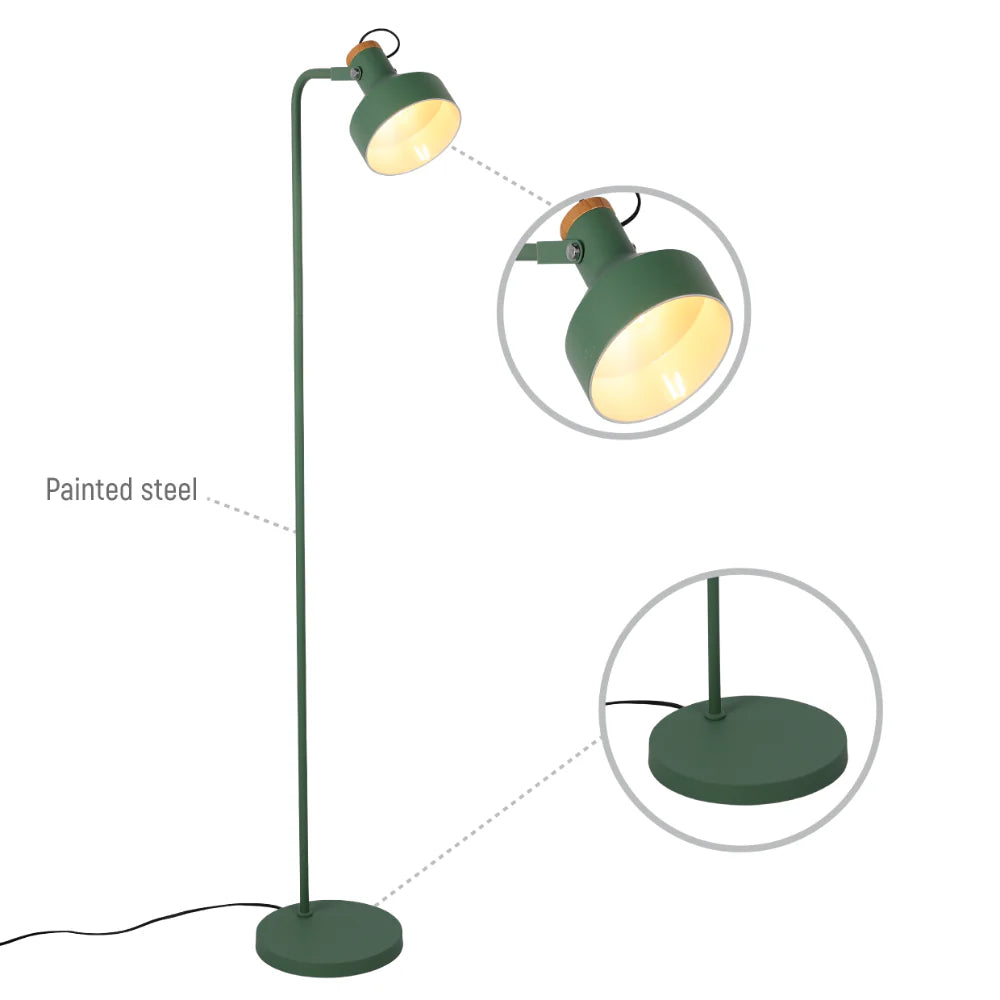 Minimalist Adjustable Floor Lamp with Wooden Accent 18