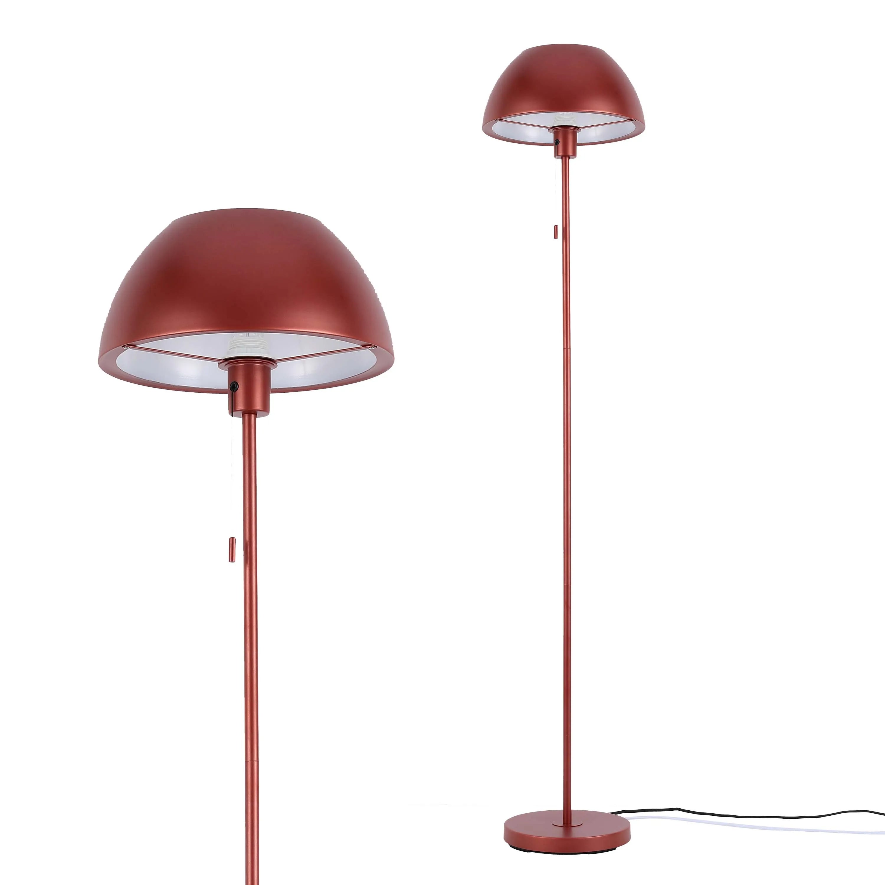 Stylish copper floor lamps with a domed shade, providing a warm and inviting light. Modern design perfect for any living space.