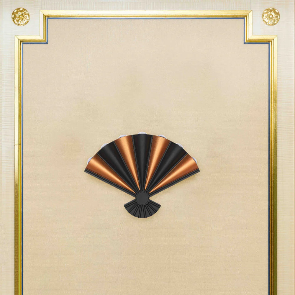 Modern Folding Fan 8 way LED Wall Light Black 3000K 8W 5
