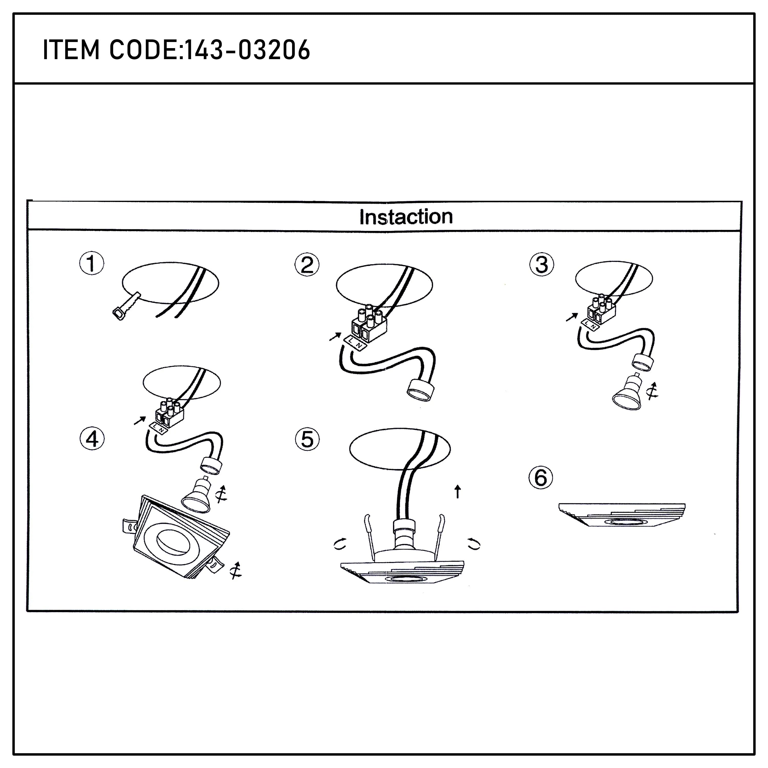 A step-by-step instruction guide showing how to install the light fixture from wire cut to mounted.