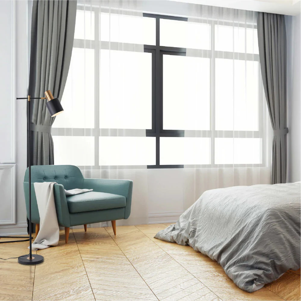 Interior application of Nordic Pole Reading Floor Lamp Black Gold | TEKLED 130-03514