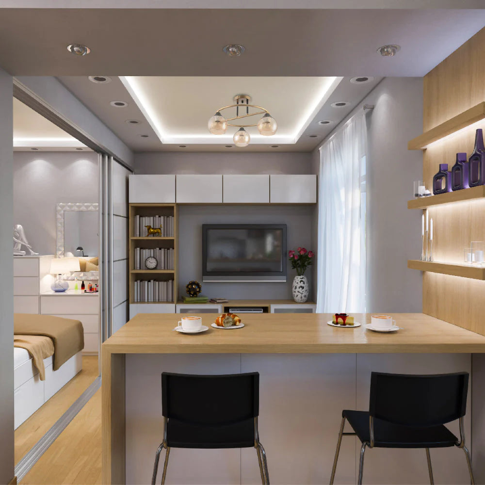 Interior application of Orbit Harmony Black & Gold Ceiling Light | TEKLED 159-179987