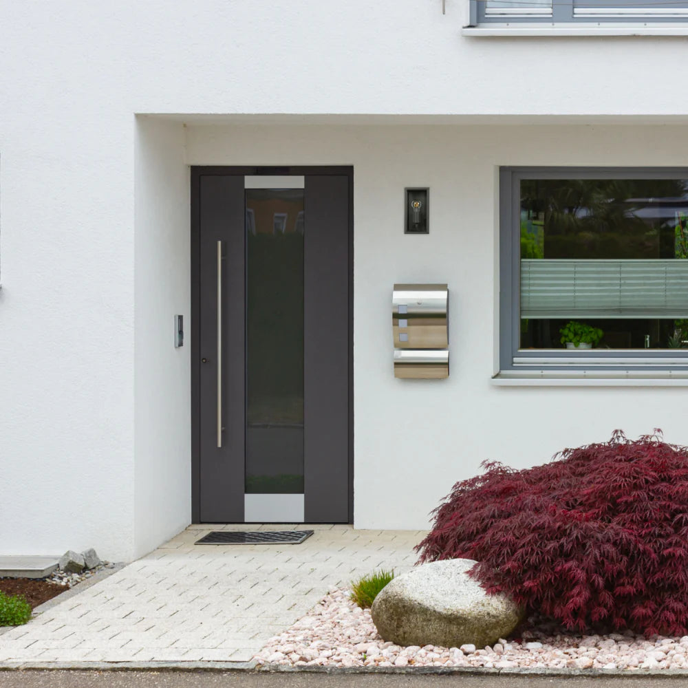 Oxford Box Outdoor Lantern Wall Light  E27 Dark Grey 3