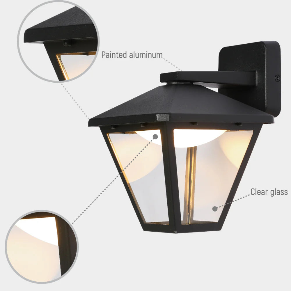 Paravento LED Outdoor Lantern Wall Light 6W Black 3000K 12