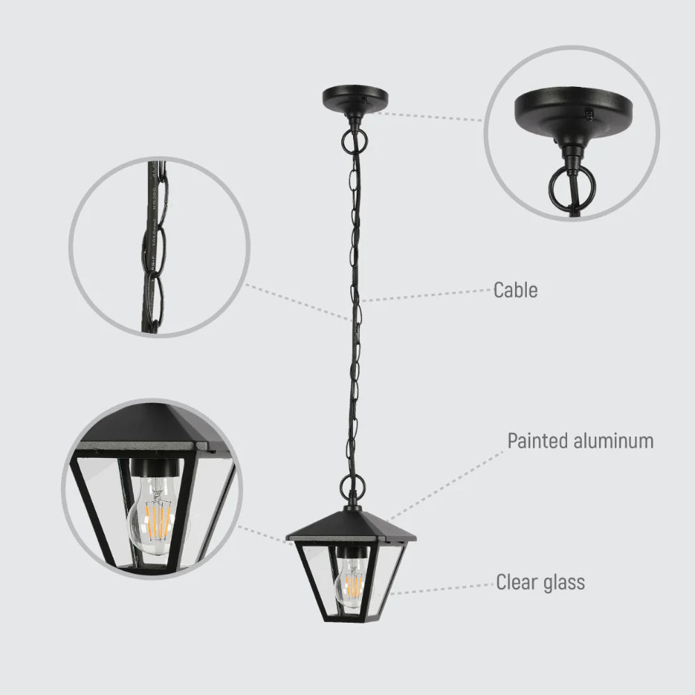 Paravento Outdoor Pendant Lamp E27 Black 6