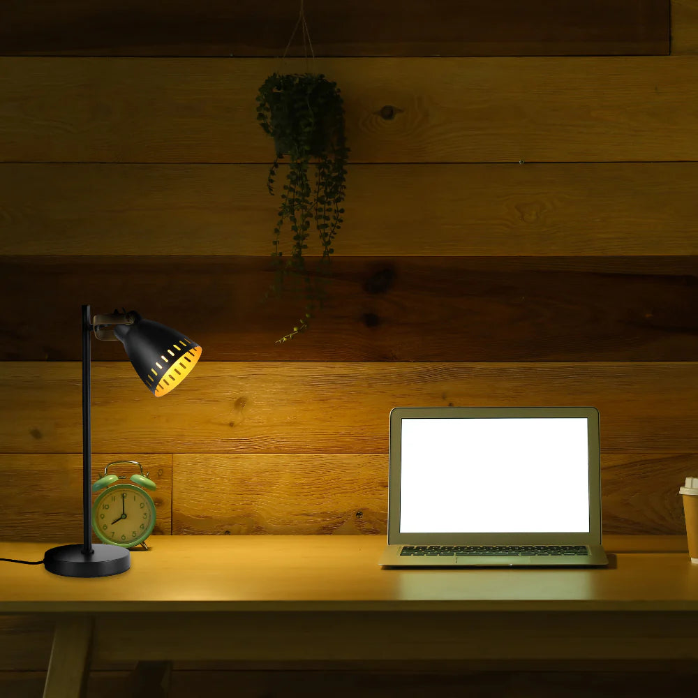 Retro Desk Lamp with Brass Accents 7