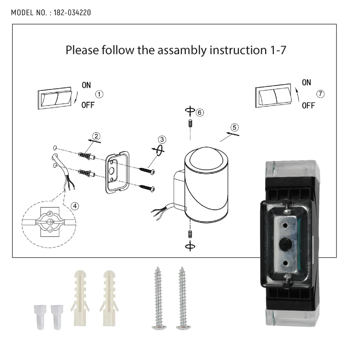 Technical specs of Rotatable Cubes Outdoor LED Wall Light Black 3000K Wide Beam 182-034220