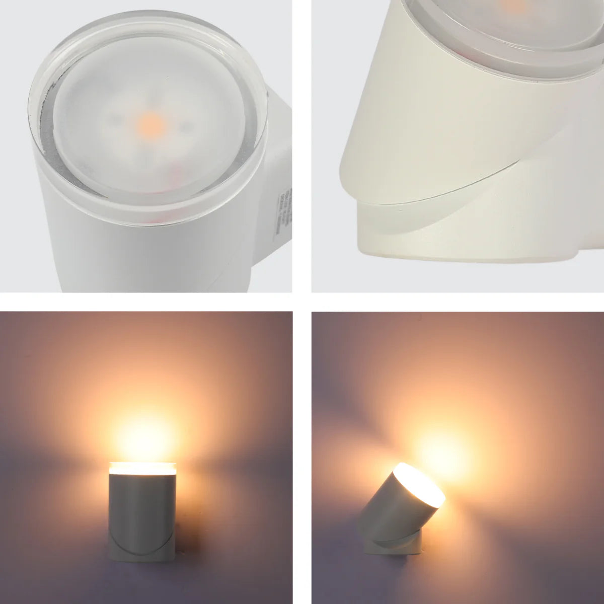 Close shots of Rotatable Cylinders  Outdoor LED Wall Light White 3000K Wide Beam 182-03417