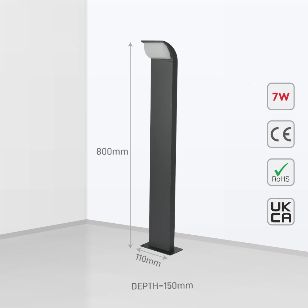 Senza LED Outdoor Pathway Bollard Lawn Light 7W 3000K 5