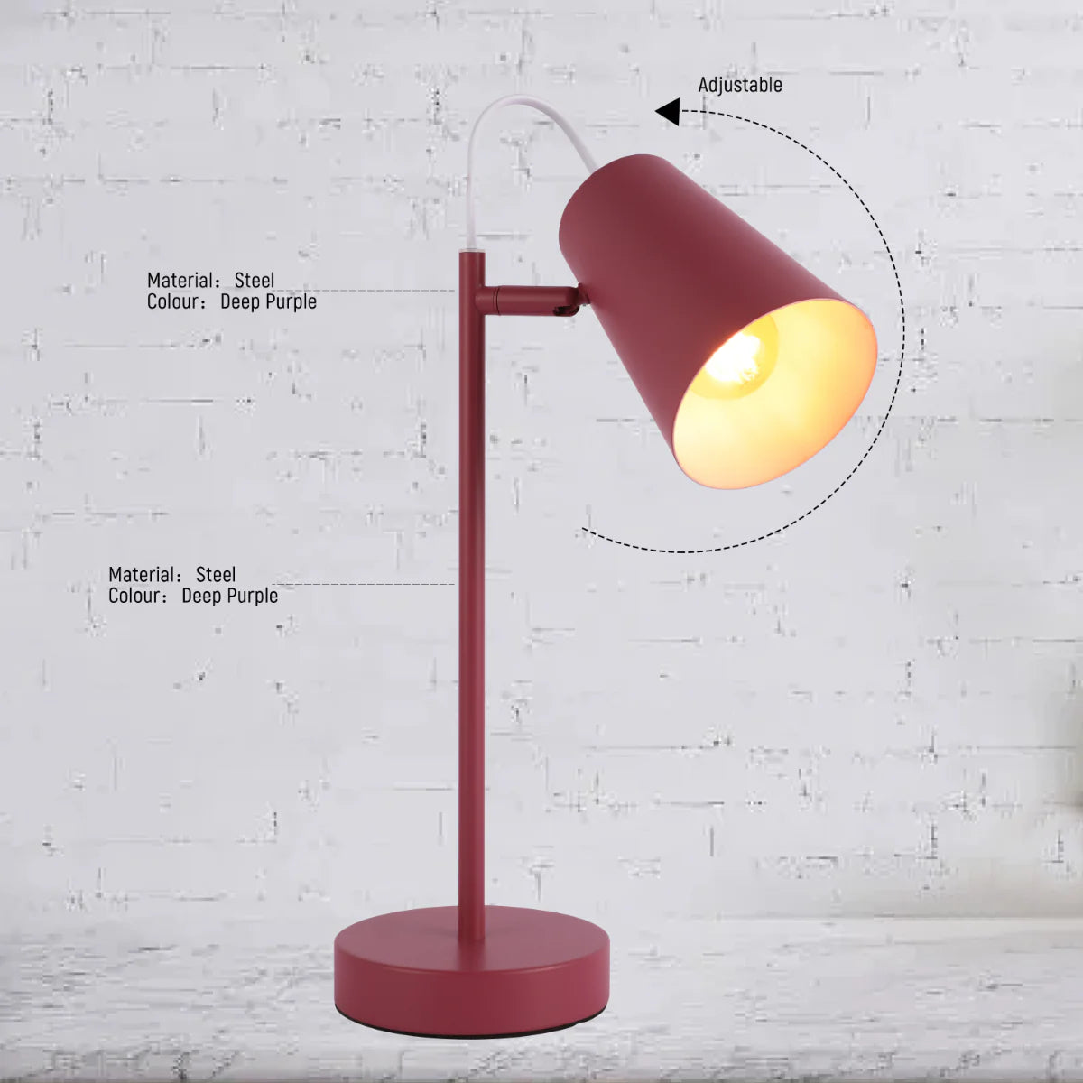 Close shots of Sleek Cut Cone Desk Lamp in Vibrant Colors - Modern Elegance 130-03672