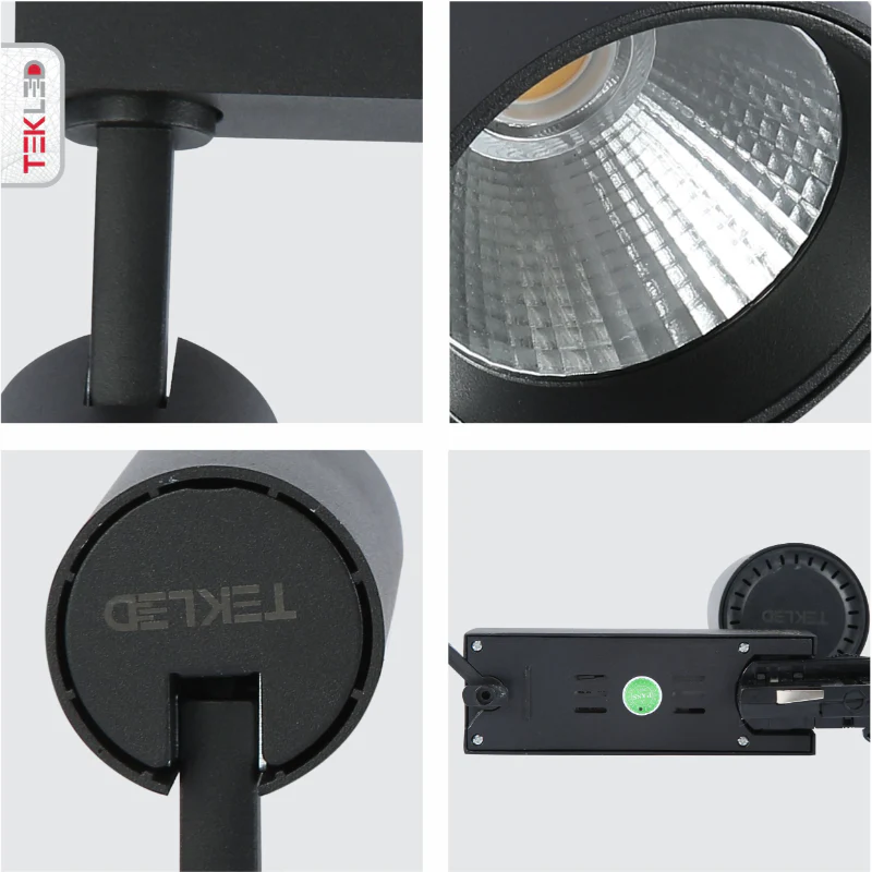 Close shots ofr 30W cool white black finish track light