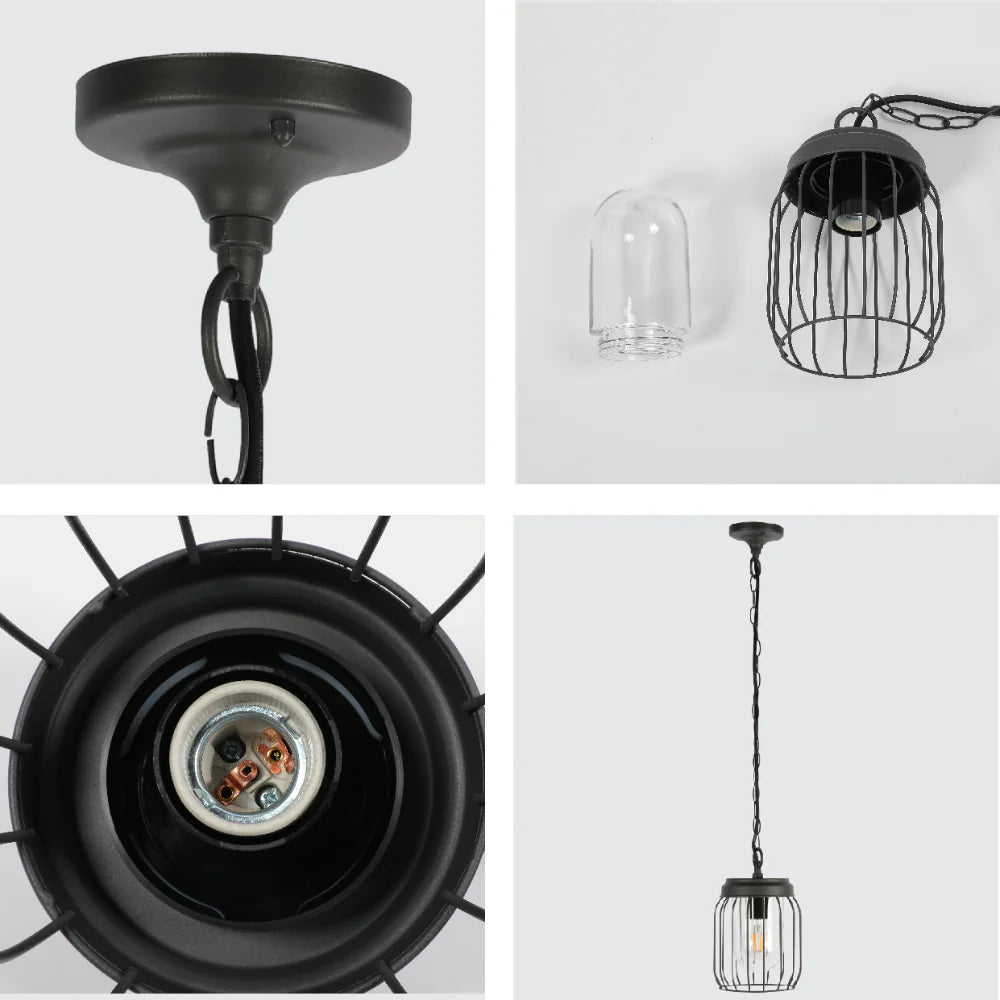 Tuela Outdoor Pendant Lamp E27 Dark Grey 7